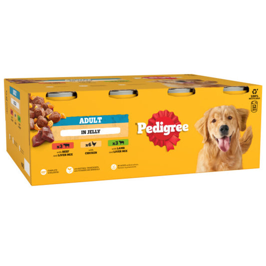 Pedigree Tins Mixed Selection in Jelly 385g x 12 x 2