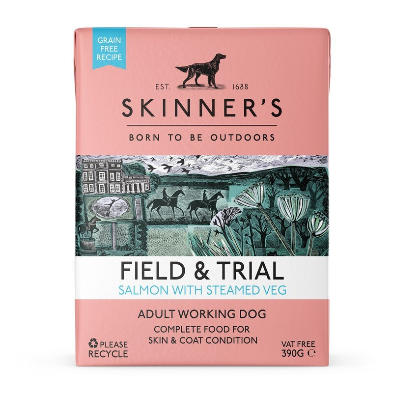Skinners Field & Trial Adult Grain Free Salmon with Steamed Veg 390g x 18