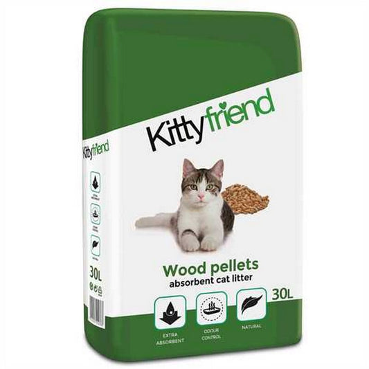 Kitty Friend Wood Pellets Cat Litter 30L